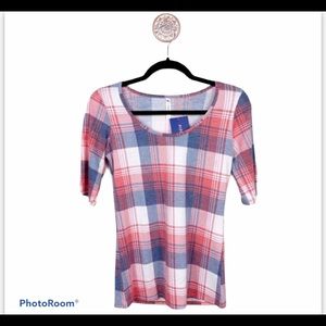 NWT Piphany Torrey Plaid Blouse Size Extra Small